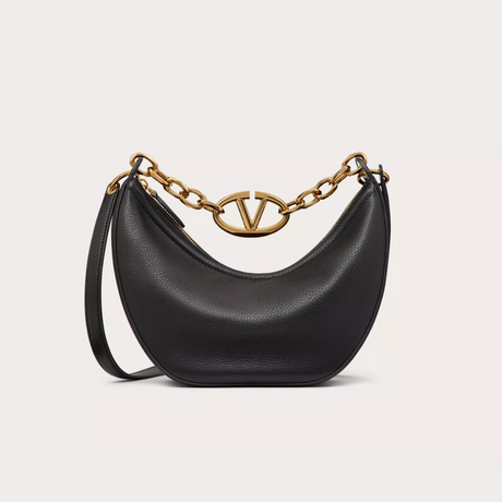 VLogo Moon Small Hobo Bag In Black Handbags VALENTINO - LOLAMIR