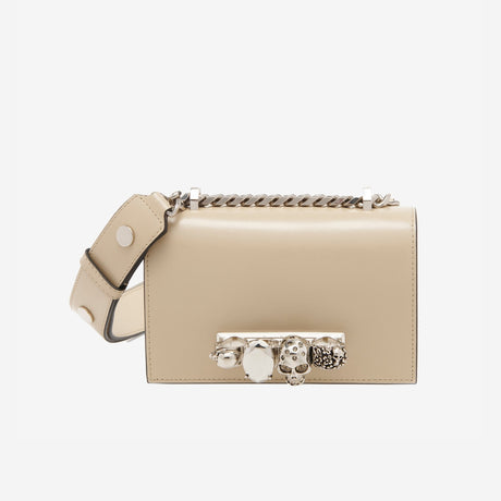 The Biker Mini Jewelled Satchel in Camel Handbags ALEXANDER MCQUEEN - LOLAMIR