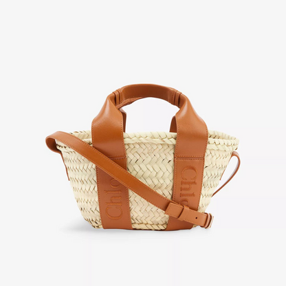 Sense Mini Rafia Tote Bag in Caramel Handbags CHLOE - LOLAMIR