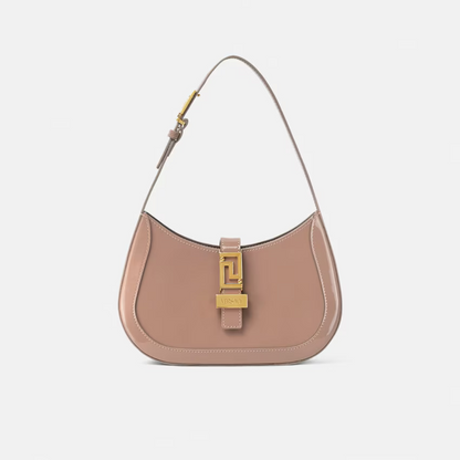 Greca Goddess Small Hobo Patent Bag in Brown Handbags VERSACE - LOLAMIR
