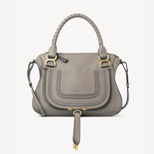 Marcie Large Double Carry Bag in Cashmere Grey Handbags CHLOE - LOLAMIR