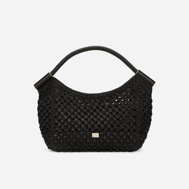 Sicily Crochet Handbag in Black