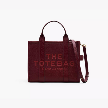 The Leather Medium Tote Bag in Cherry Handbags MARC JACOBS - LOLAMIR