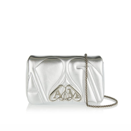 The Seal Mini Bag in Silver Handbags ALEXANDER MCQUEEN - LOLAMIR