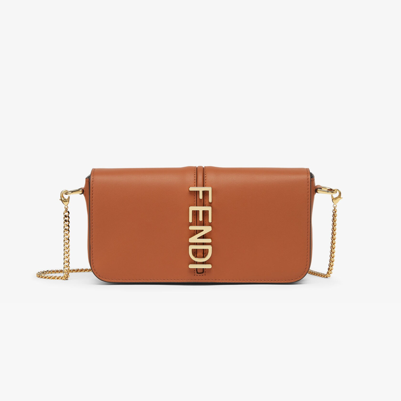 Fendigraphy Wallet On Chain in Brown Handbags FENDI - LOLAMIR