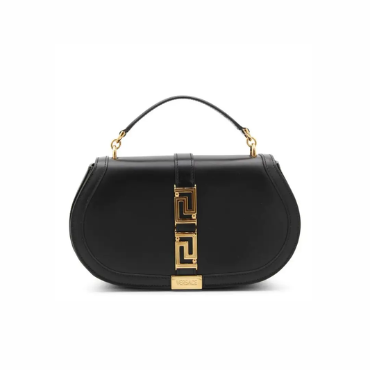Greca Goddess Top Handle Bag in Black Handbags VERSACE - LOLAMIR
