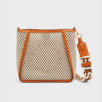 Stella Logo Eco Mesh Rope Crossbody Bag in Oat Handbags STELLA MCCARTNEY - LOLAMIR