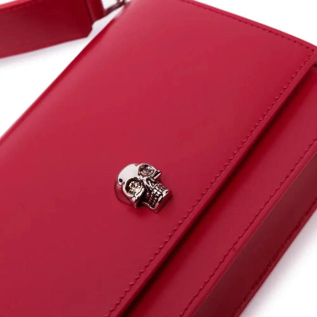 The Biker Small Skull Bag in Smooth Red Handbags ALEXANDER MCQUEEN - LOLAMIR