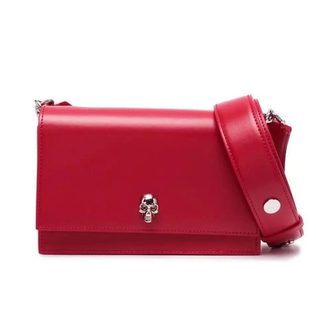 The Biker Small Skull Bag in Smooth Red Handbags ALEXANDER MCQUEEN - LOLAMIR