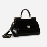 Sicily Elongated Small Handbag in Glossy Black