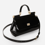 Sicily Elongated Small Handbag in Glossy Black