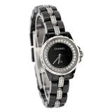 J12 XS Quartz Watch Ceramic and Stainless Steel with Diamond Flange and Bracelet 19 - Preowned Watches CHANEL - LOLAMIR