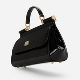 Sicily Elongated Small Handbag in Glossy Black