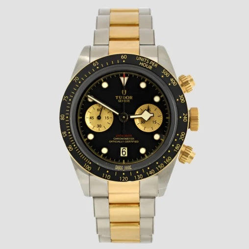 Black Bay Chronograph S&G Automatic Watch Stainless Steel and Yellow Gold 41 - Preowned Watches TUDOR - LOLAMIR