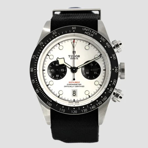 Black Bay Chronograph Automatic Watch Stainless Steel and Fabric 41 - Preowned Watches TUDOR - LOLAMIR