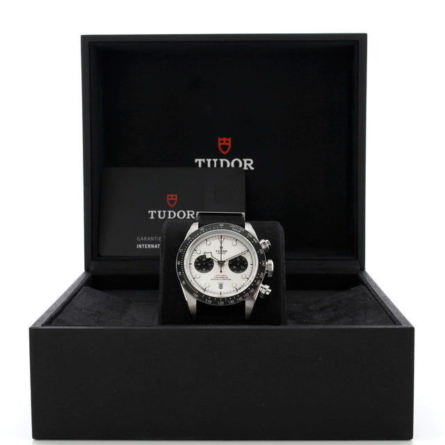 Black Bay Chronograph Automatic Watch Stainless Steel and Fabric 41 - Preowned Watches TUDOR - LOLAMIR
