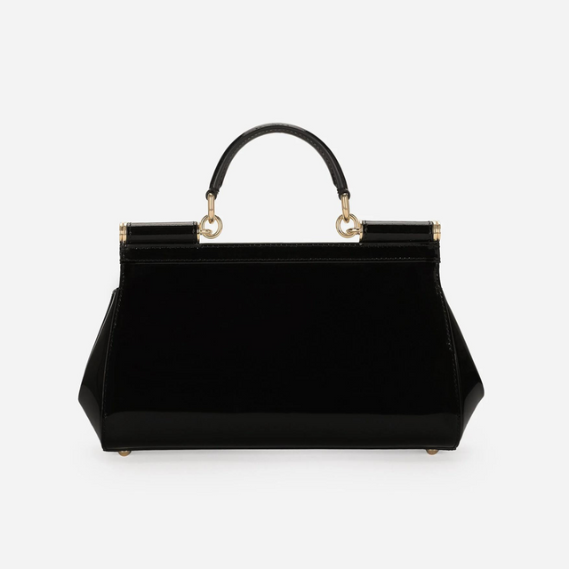 Sicily Elongated Small Handbag in Glossy Black