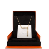 Hermes Kelly Chaine Lariat Necklace 18K Yellow Gold and Pave Diamonds Small