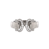 Cartier Vintage C de Cartier Ring 18K White Gold with Diamonds