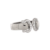 Cartier Vintage C de Cartier Ring 18K White Gold with Diamonds