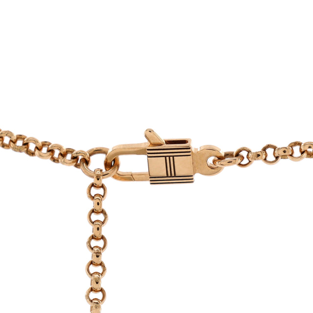 Hermes Kelly Clochette Pendant Necklace 18K Rose Gold Small