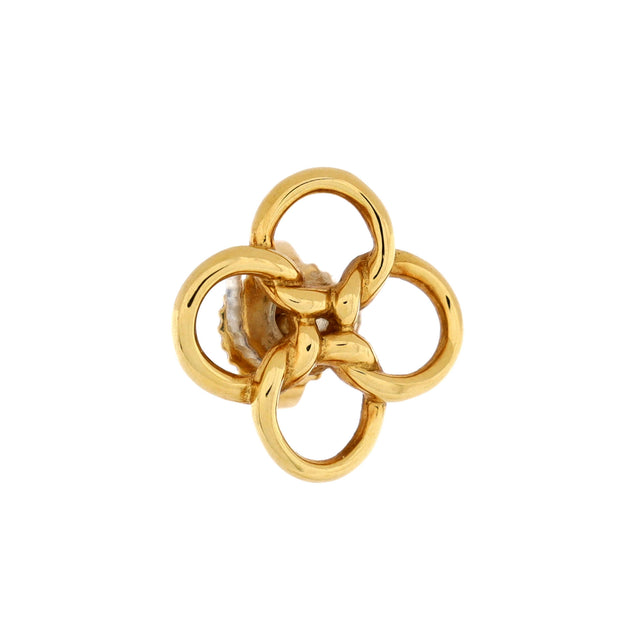 Tiffany & Co. Elsa Peretti Quadrifoglio Stud Earrings 18K Yellow Gold
