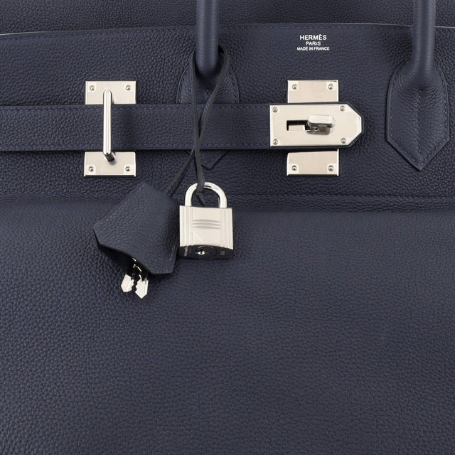 Hermes HAC Birkin Bag Blue Togo with Palladium Hardware 50