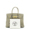 Hermes Birkin Handbag Green Clemence with Gold Hardware 30