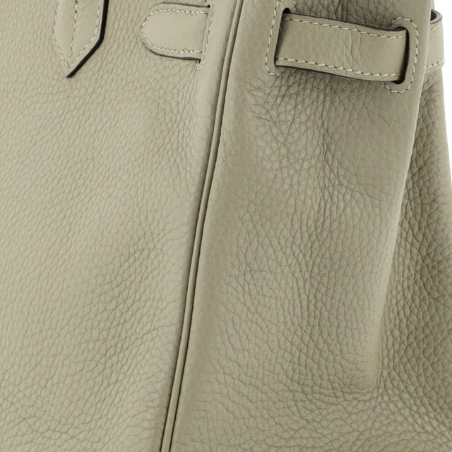 Hermes Birkin Handbag Green Clemence with Gold Hardware 30