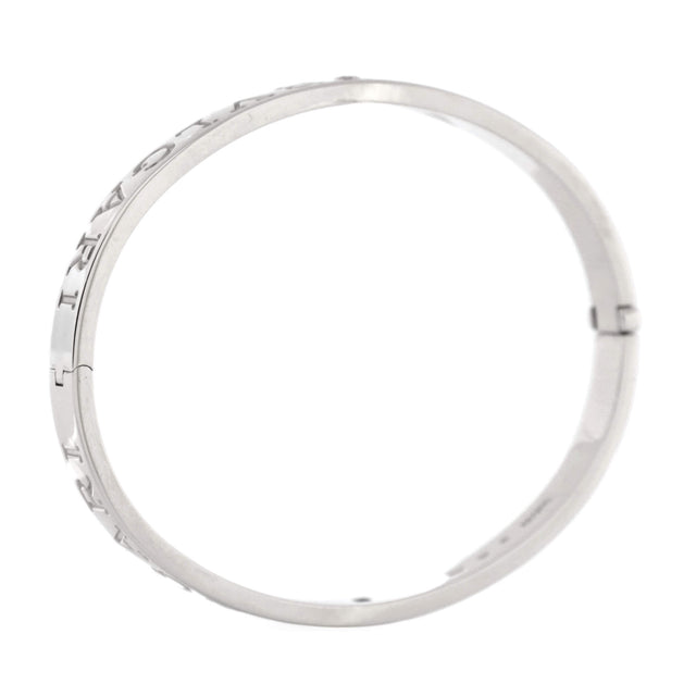 Bvlgari Bangle Bracelet 18K White Gold with 2 Diamonds