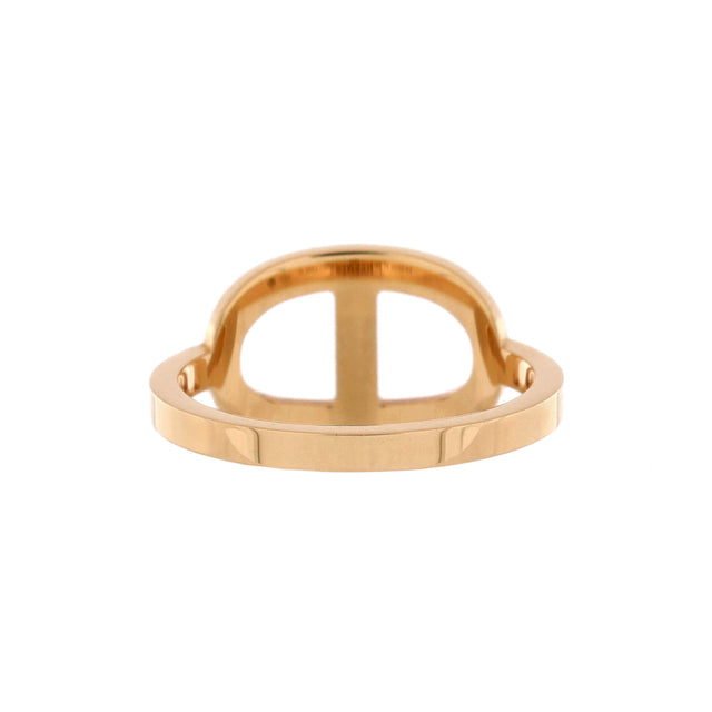 Hermes Chaine d'Ancre Contour Ring 18K Rose Gold and Diamonds Medium