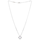 Van Cleef & Arpels Vintage Alhambra Pendant Necklace 18K White Gold and Chalcedony