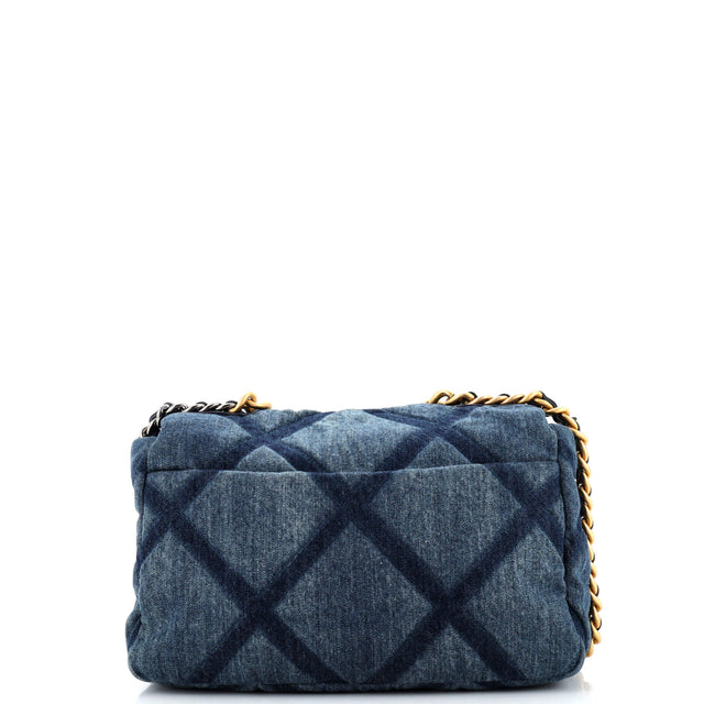 Chanel 19 Flap Bag Quilted Denim Large