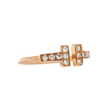 Tiffany & Co. T Wire Ring 18K Rose Gold with Diamonds