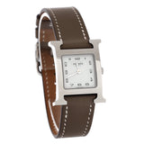 Hermes Heure H Quartz Watch Stainless Steel and Leather 21