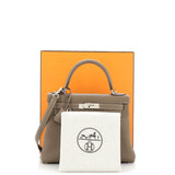 Hermes Kelly Handbag Grey Togo with Palladium Hardware 25