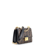 Fendi Kan U Shoulder Bag Zucca Embossed Leather Small