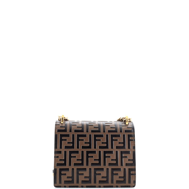 Fendi Kan U Shoulder Bag Zucca Embossed Leather Small