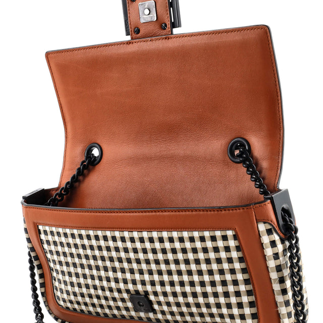 Fendi Baguette NM Bag Vichy Interlaced Leather Medium