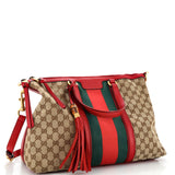 Gucci Rania Convertible Top Handle Bag Web GG Canvas Medium