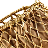 Prada Fishnet Chain Crossbody Bag Woven Leather and Satin