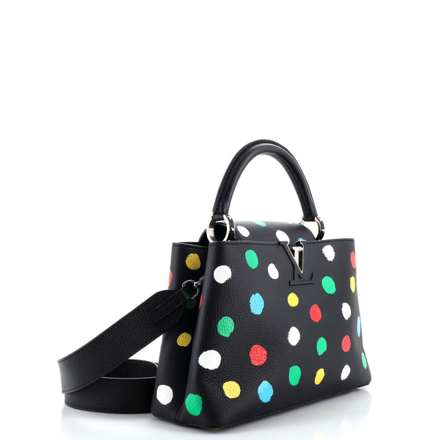Louis Vuitton Capucines Bag Yayoi Kusama Painted Dots Taurillon Leather MM