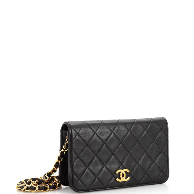 Chanel Vintage Full Flap Bag Quilted Lambskin Mini