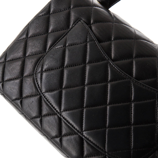 Chanel Vintage Twin Top Handle Flap Bag Quilted Lambskin Medium