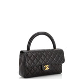 Chanel Vintage Twin Top Handle Flap Bag Quilted Lambskin Medium