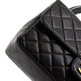 Chanel Vintage Twin Top Handle Flap Bag Quilted Lambskin Medium