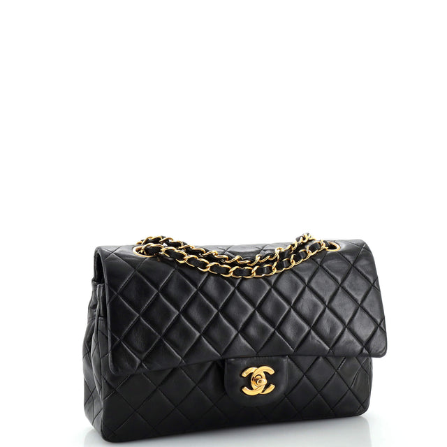 Chanel Vintage Classic Double Flap Bag Quilted Lambskin Medium