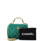 Chanel Woven Chain Top Handle Vanity Case Quilted Lambskin Medium