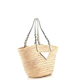 Prada Basket Tote Raffia with Leather Small