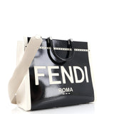 Fendi Sunshine Shopper Tote Patent with Canvas Medium